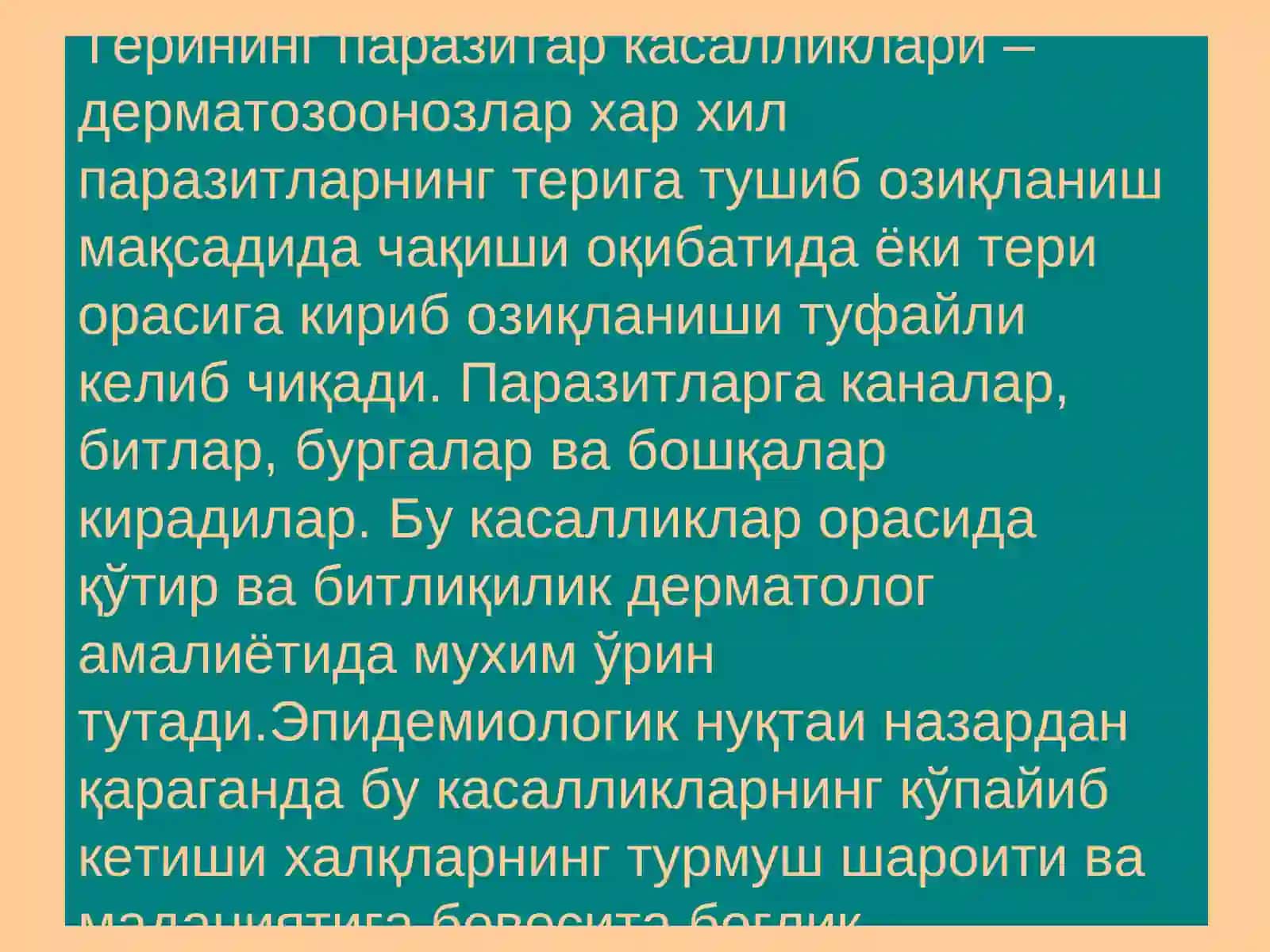 Терининг паразитар[qo'tir) касаллиги 2