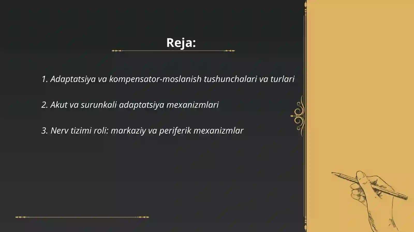 Adaptatsiya va kompensator-moslanish reaksiyalari 2