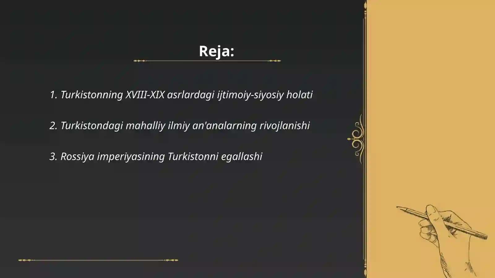 XIX asr oxiri XX asr boshlarida Turkistonning ilmiy õrganilishi 2