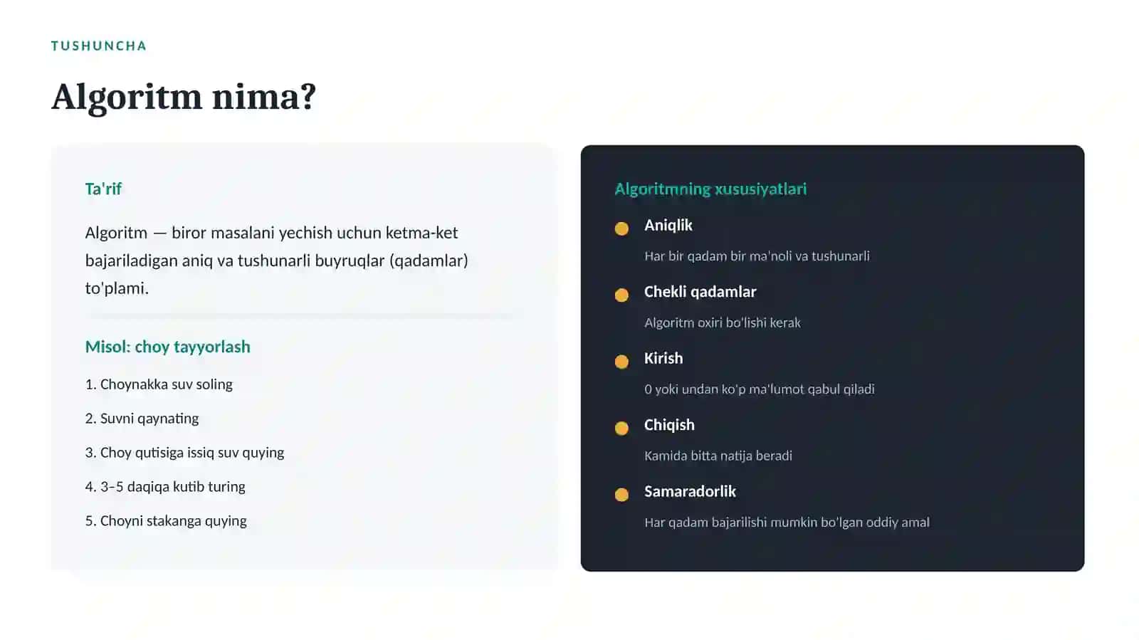 algoritm tushunchalar 2