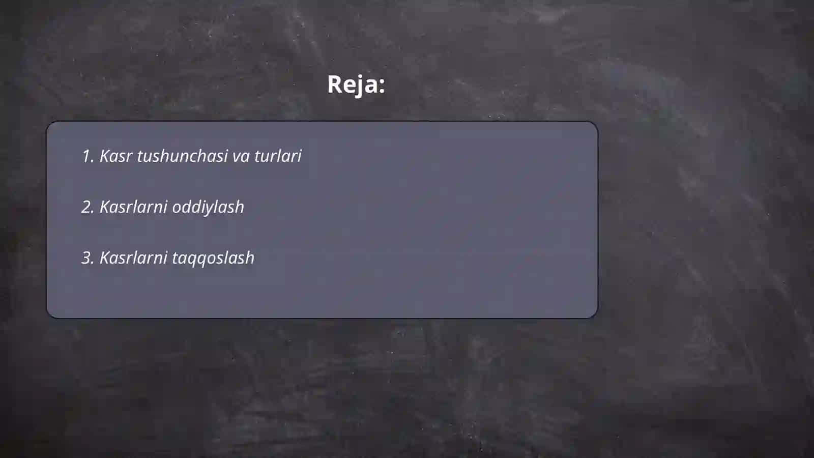 Kasrlar ustida arifmetik amallarni bajarish metodikasi 2