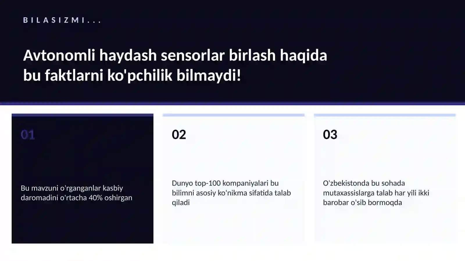 AVTONOMLI HAYDASH SENSORLAR BIRLASH 2