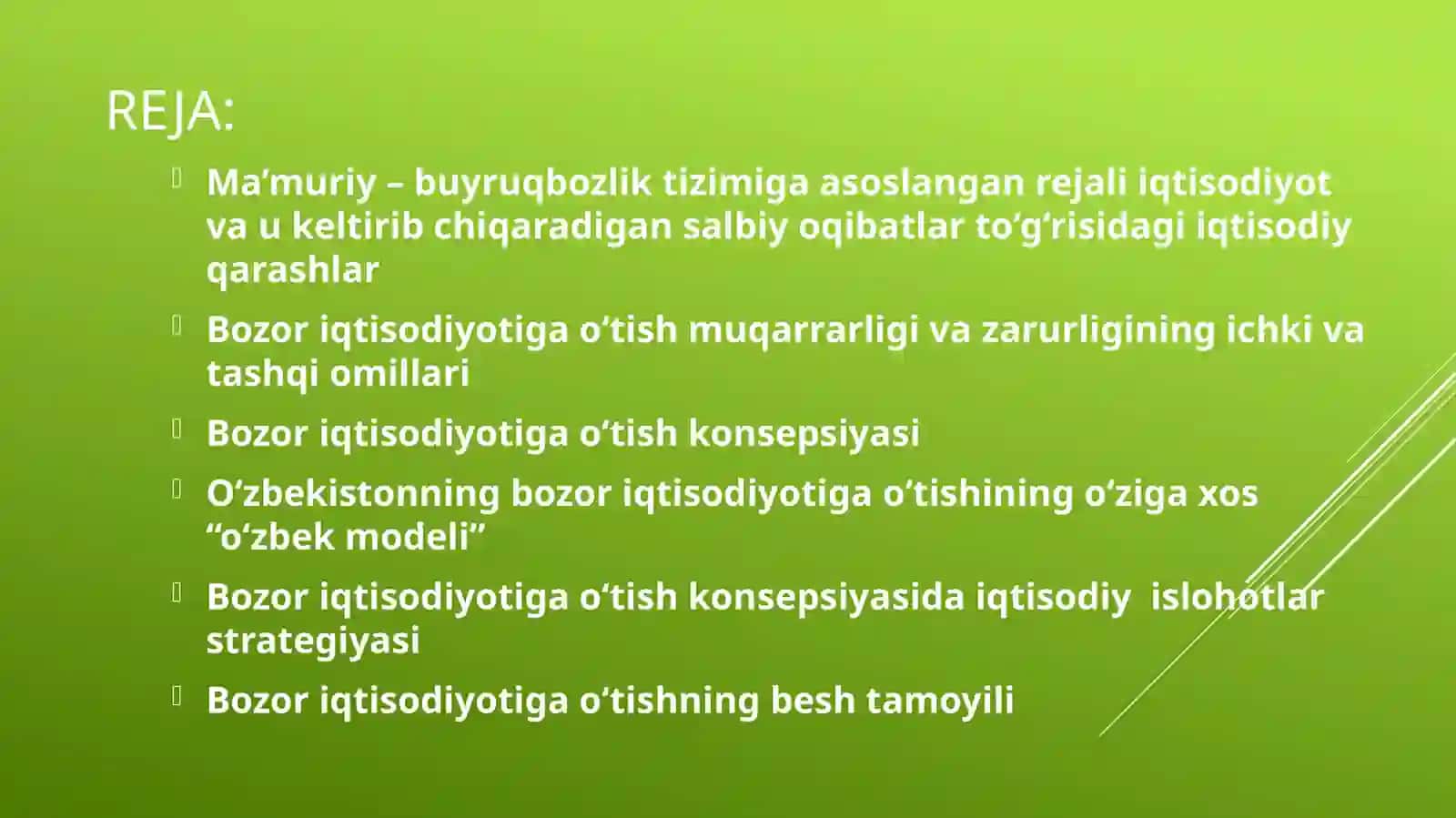 O‘tish Davri Iqtisodiyanazariyasi 2