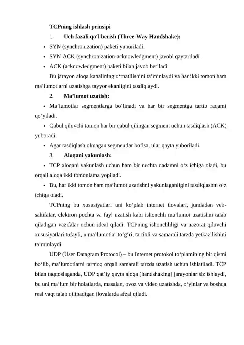 TCP va UDP protokoli 2