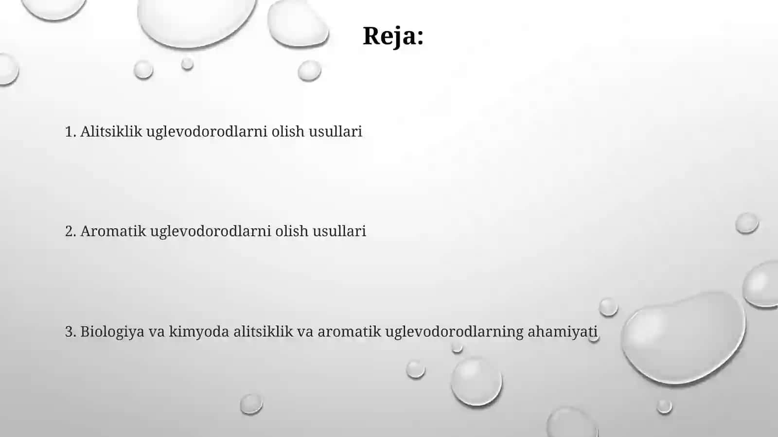 Alisiklik va aromatik uglevodorodlarni olish usullari 2