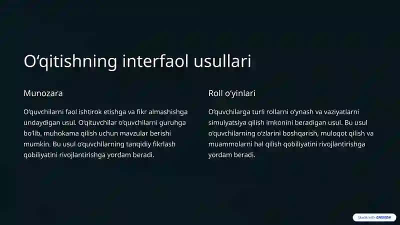 O‘qitishning interfaol usullari 2