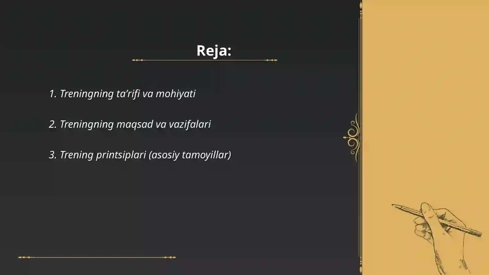 Trening haqida umumiy tushuncha. Treninglar tasnifi 2