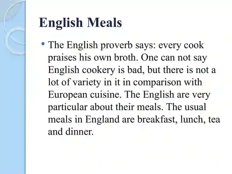 English Meals 2