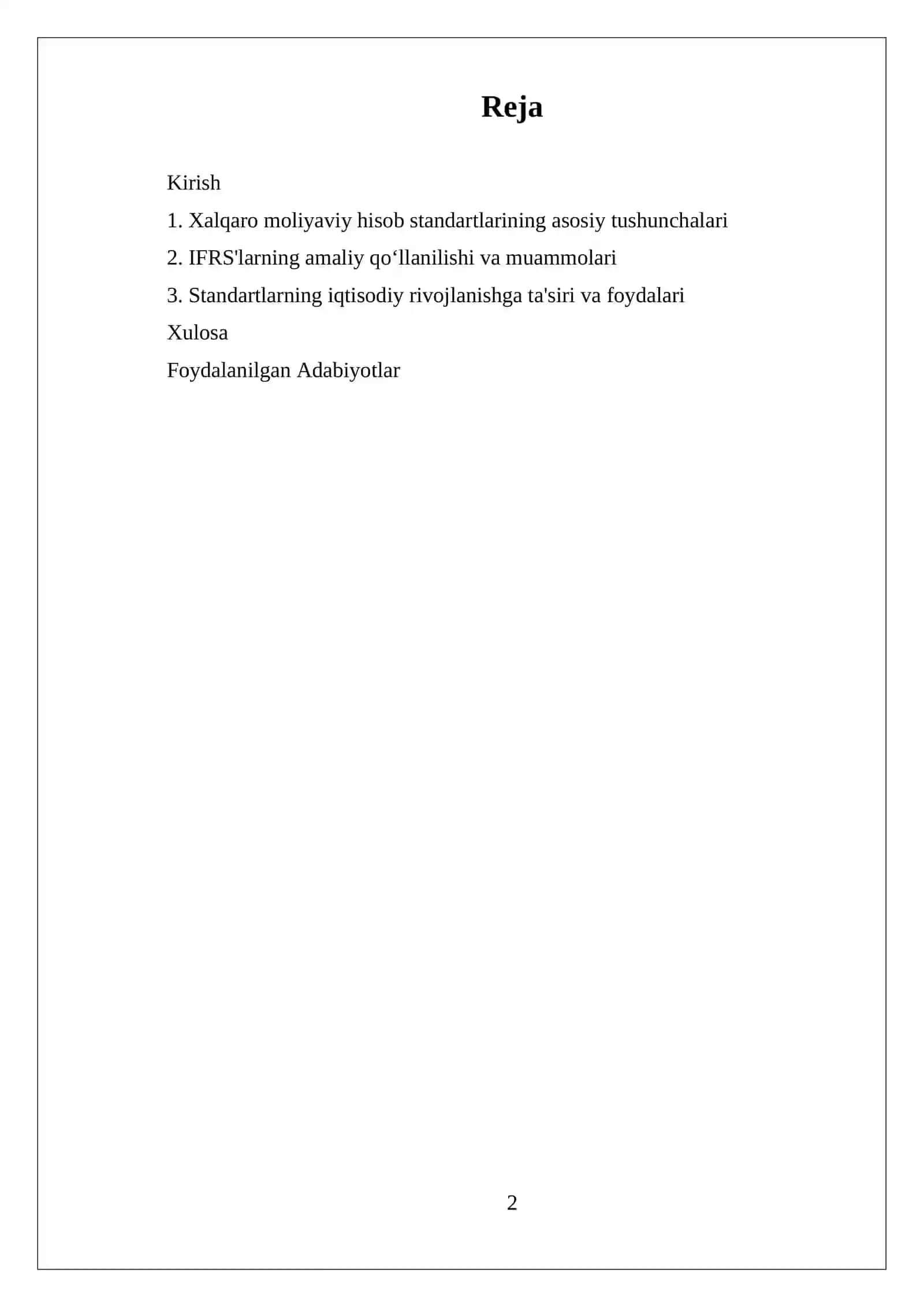 Xalqaro moliyaviy hisob standartlarning (IFRS) ahamiyati 2
