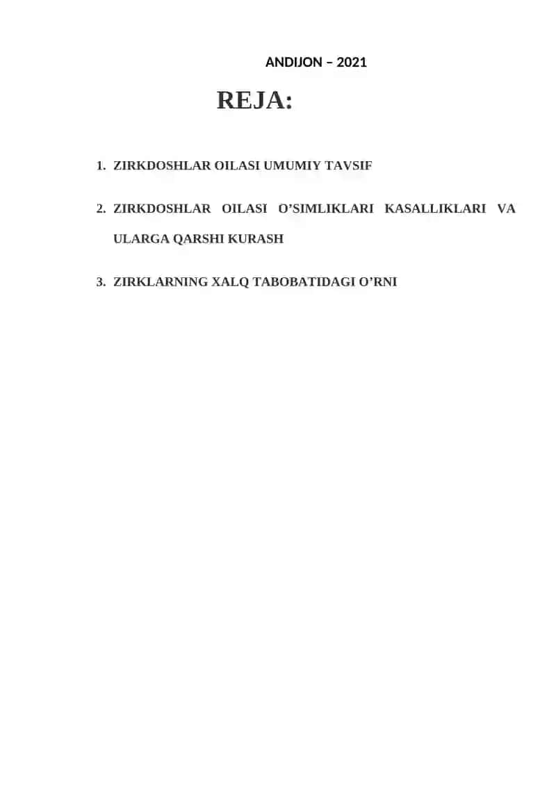 ZIRKDOSHLAR OILASI 2