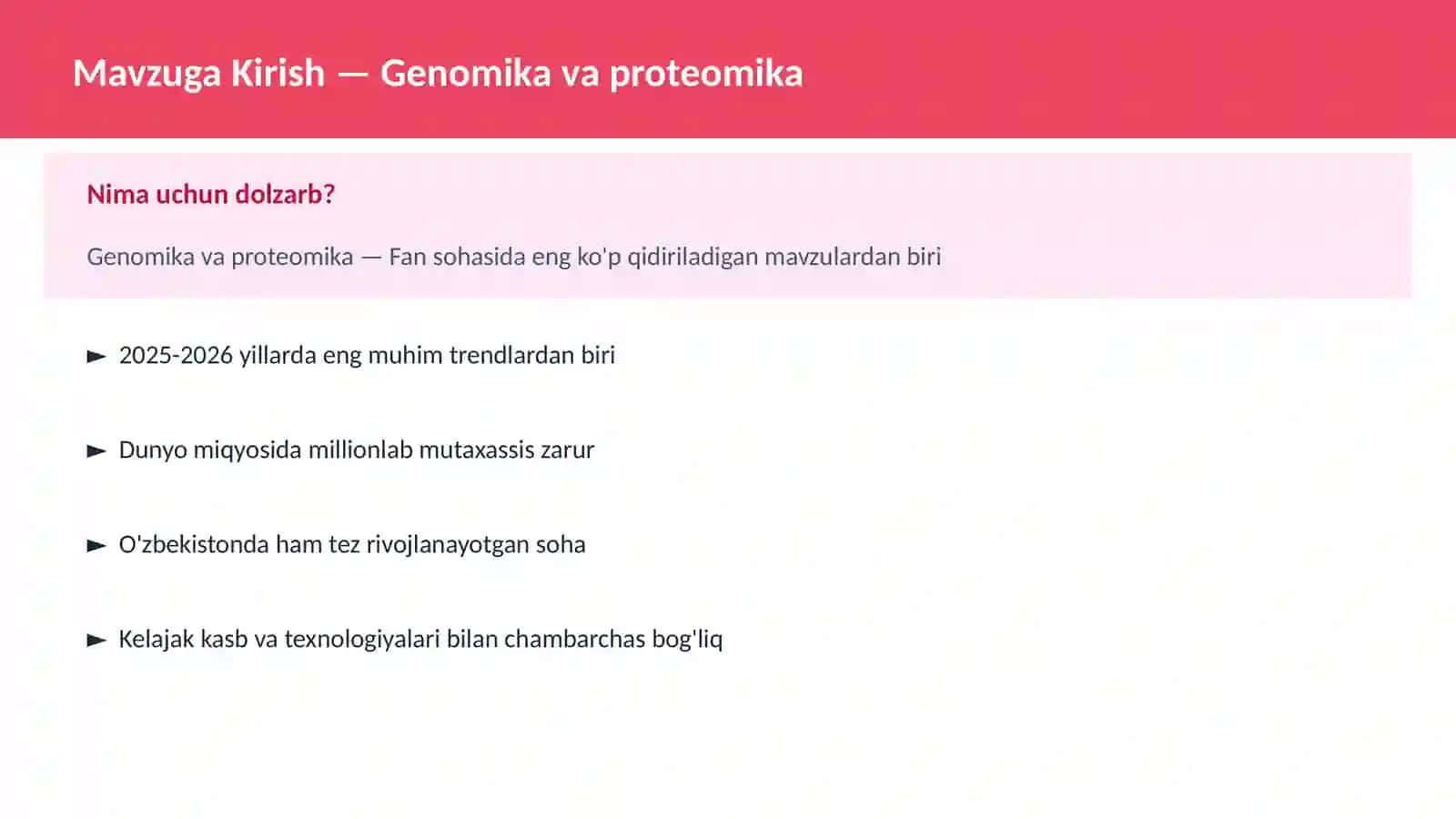 Genomika va proteomika 2