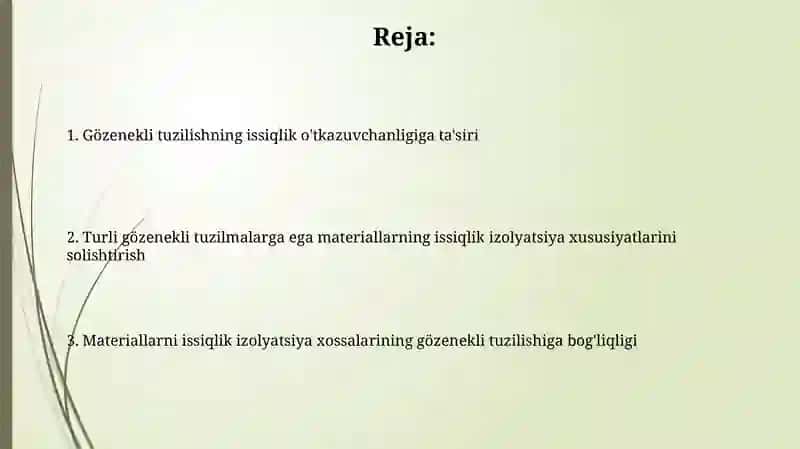 Materiallarni issiqlik izolyatsiyasi xususiyatlari 2
