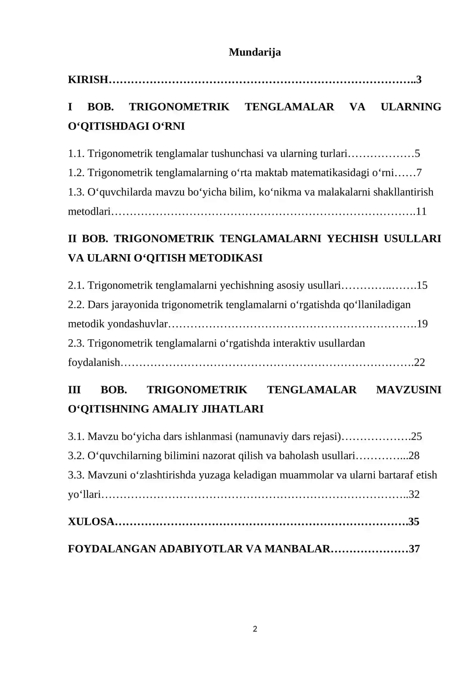Trigonometrik tenglamalarni yechish metodikasi 2