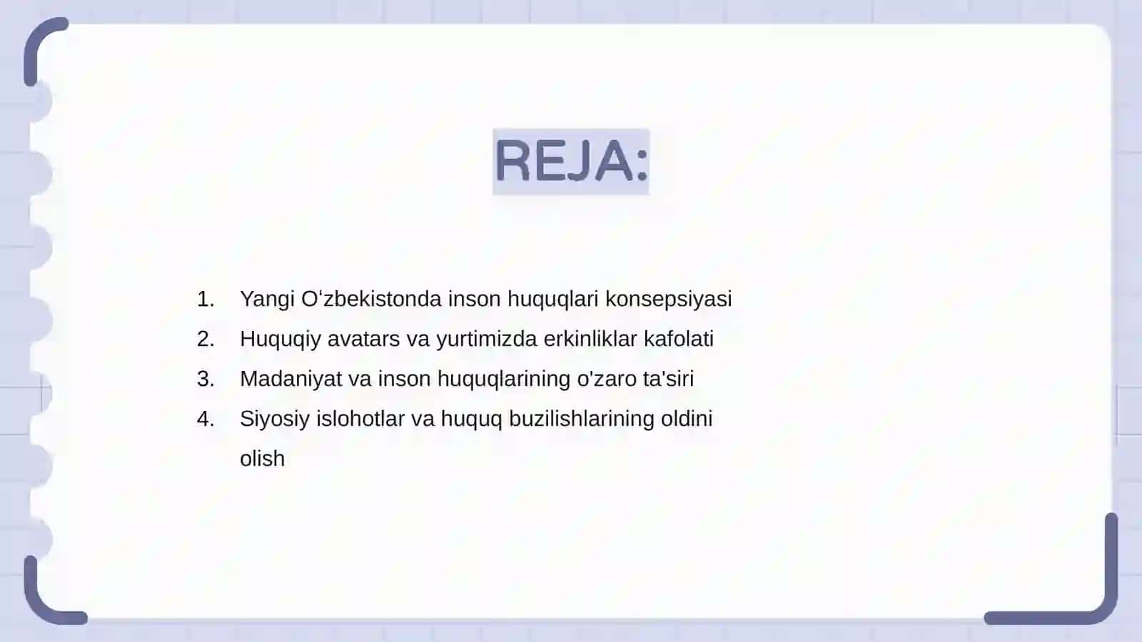 Yangi oʻzbekistongda inson haq huquqlari va erkinliklari kafolatining yaratilishi 2