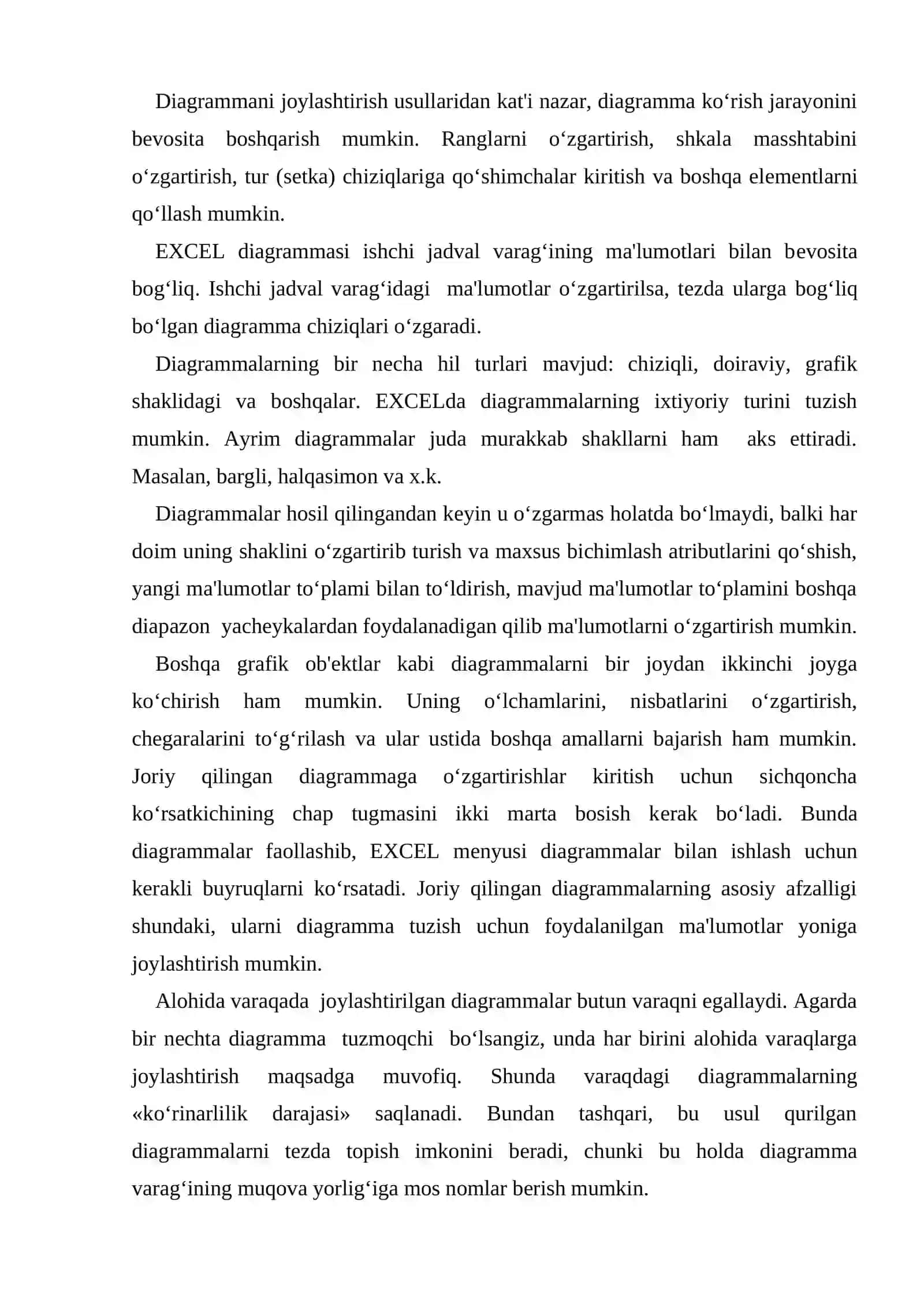 Diagrammalar bilan ishlash 2