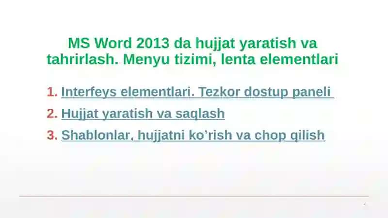 MS OFFICE Wordasoslari 2