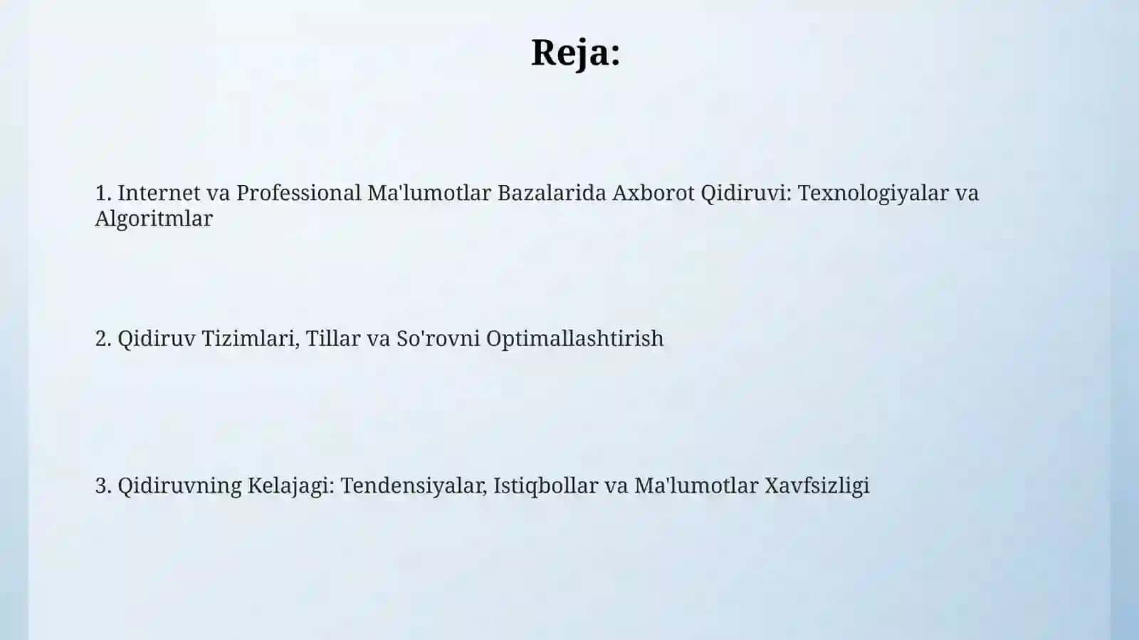 Internet va professional bazalarda axborot qidirish texnalogiyasi 2