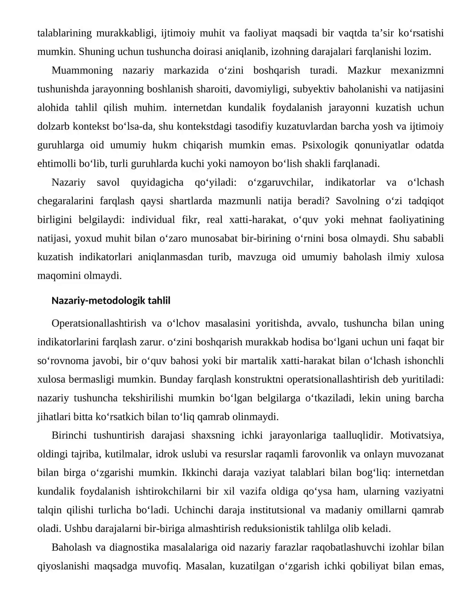 RAQAMLI FAROVONLIK VA ONLAYN MUVOZANATNING BAHOLASH VA DIAGNOSTIKA MASALALARI 2