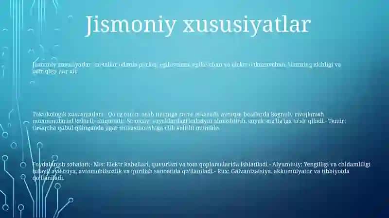 Mis,Stronsiy,Ruh,Temir,Surma,Qalay,Xrom Va Aluminiylarning Taksikologik Xususyati 2