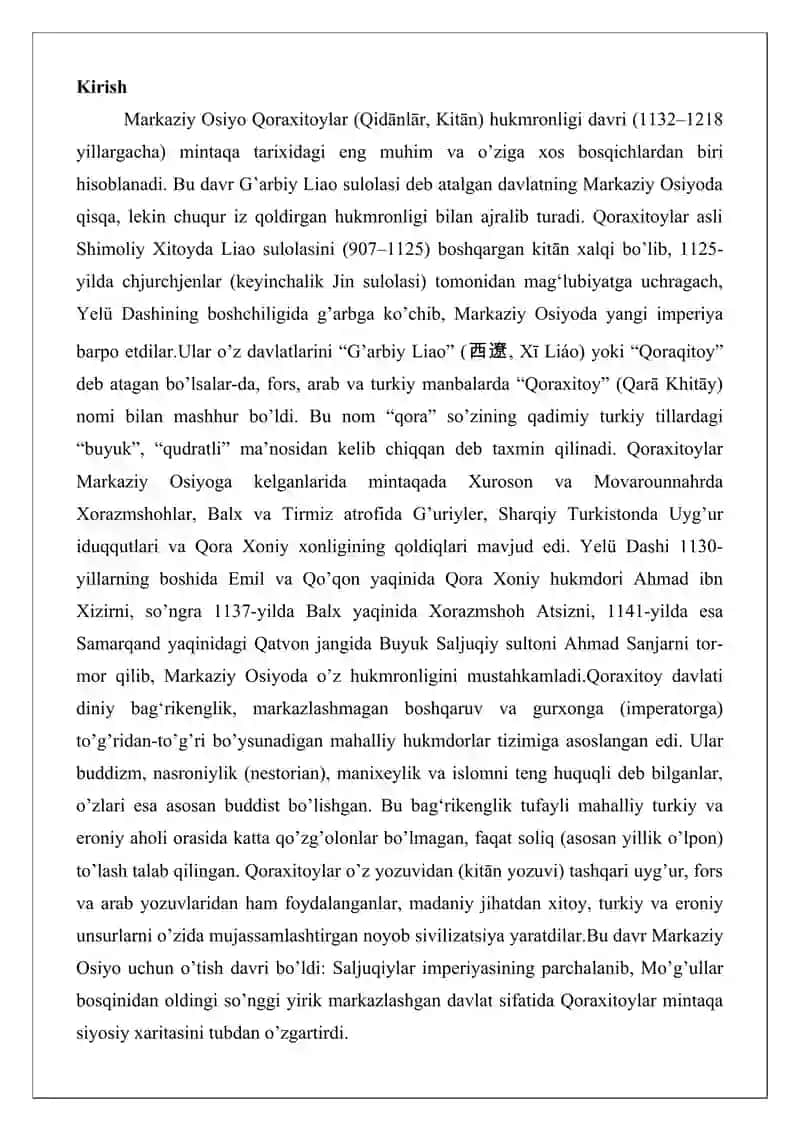 Qoraxitoylar (Qidānlār)ning kelib chiqishi va Markaziy Osiyoga kirib kelishi 2