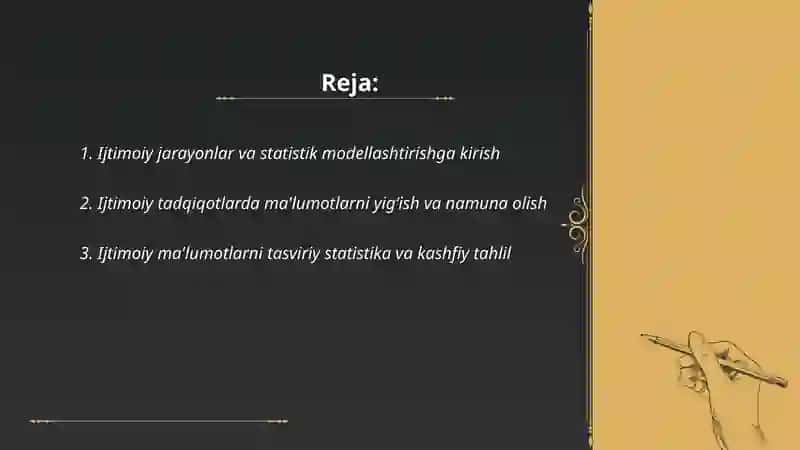 Ijtimoiy jarayonlarni statistik modellashtirish 2