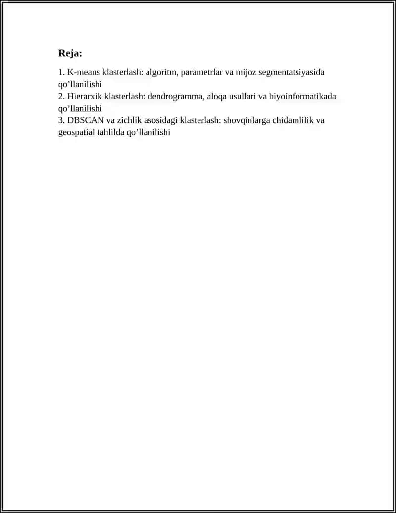 O’QITUVCHISIZ O’QITISH ALGORITMLARINING ASOSIY TEXNIKALARI VA ULARNING QO’LLANILISHI 2