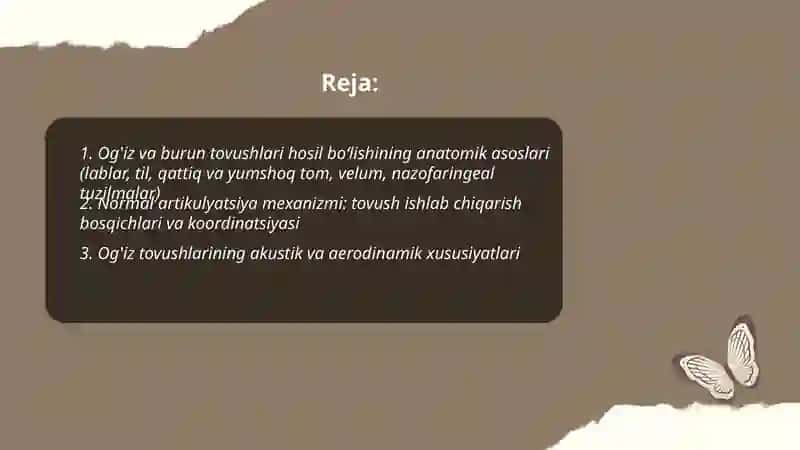 Og'iz va burun tovushlarining normada hamda patologiya holatlarida hosil bo'lish mexanizmini izohlash 2