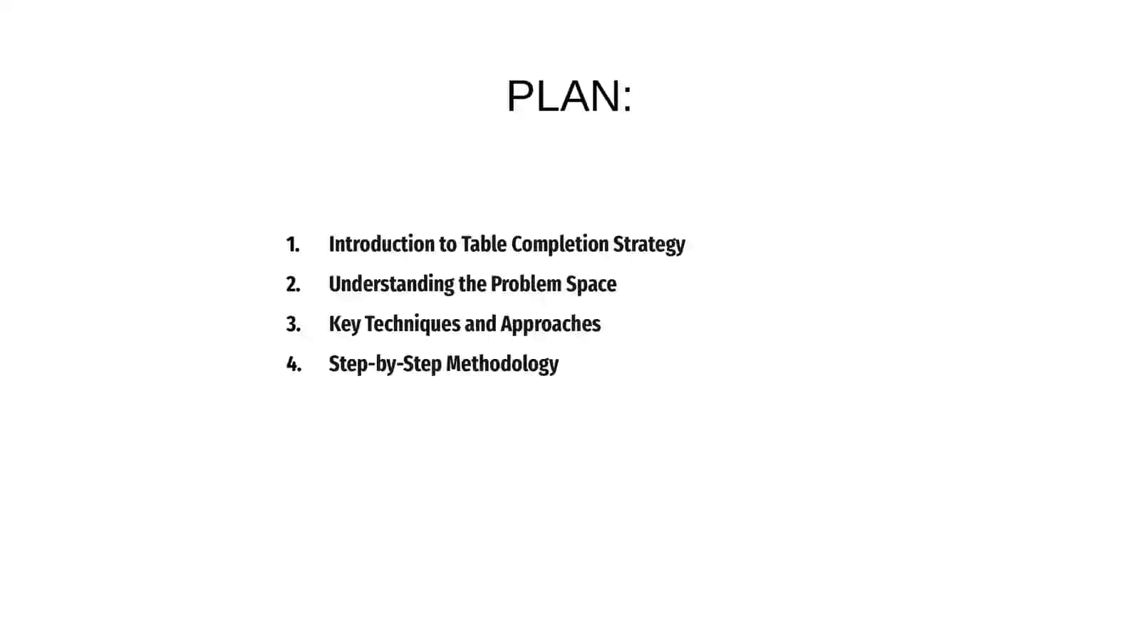 Table Completion Strategy 2