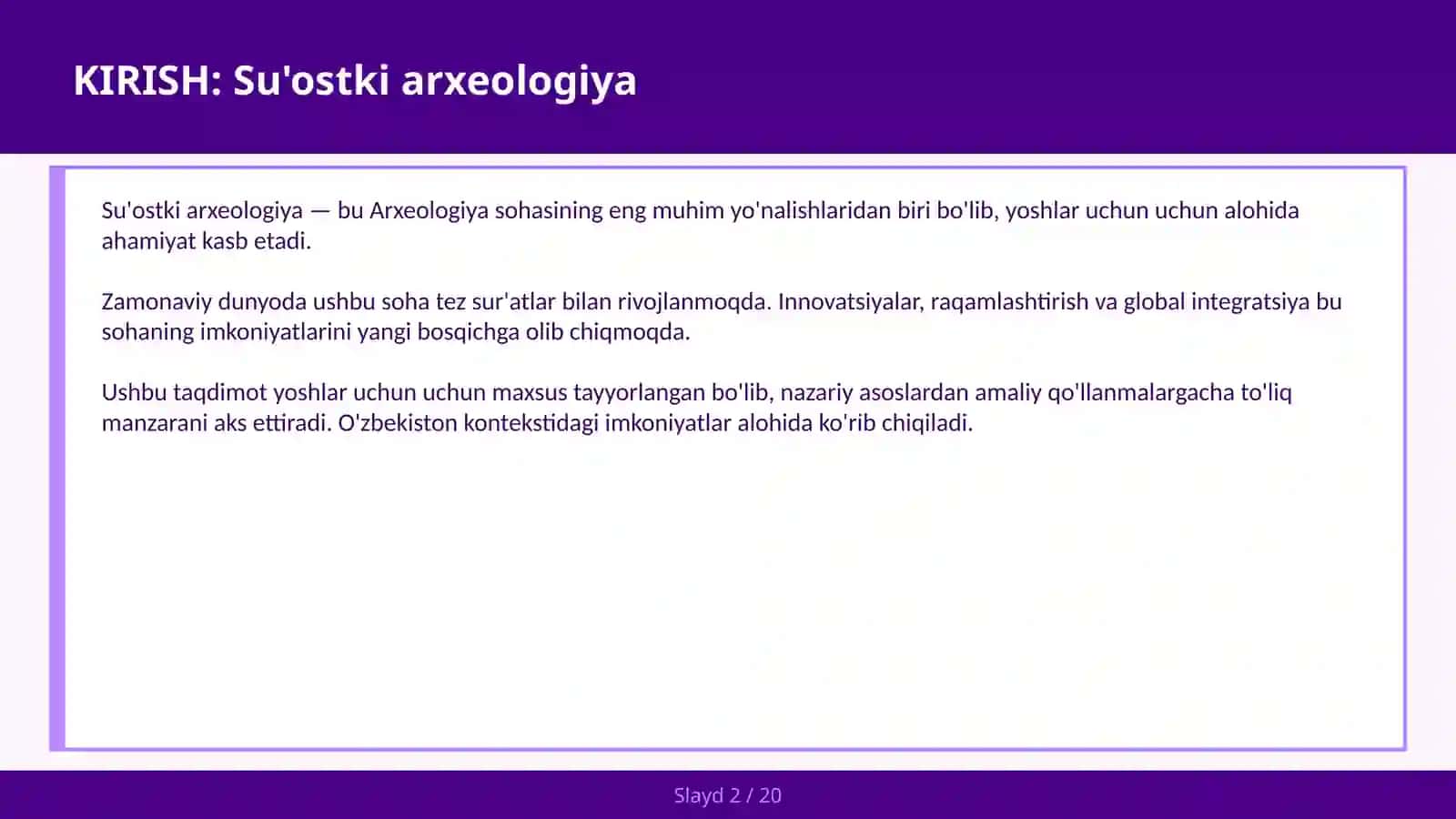 SU'OSTKI ARXEOLOGIYA 2