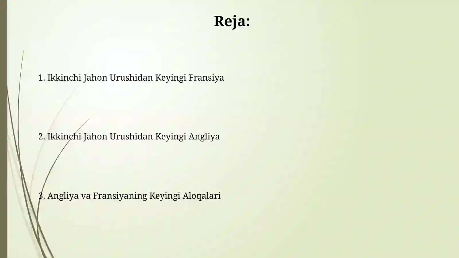 Fransiya va Angliya 2-jahon urushidan keyingi yevropa iqtisodiyoti 2