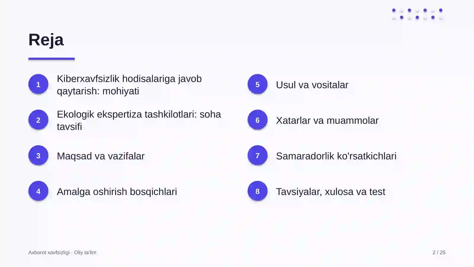 Ekologik ekspertiza tashkilotlarida kiberxavfsizlik hodisalariga javob qaytarish 2