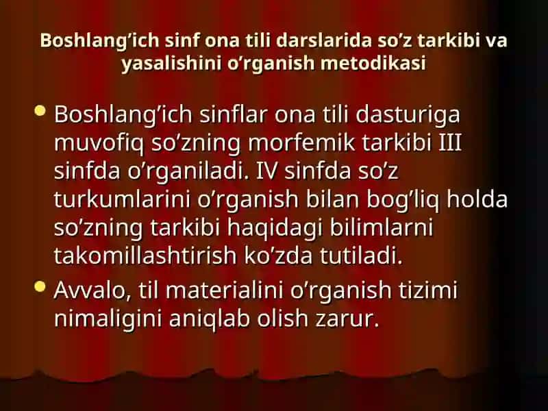 Til materialini o'rganish tizimi 2