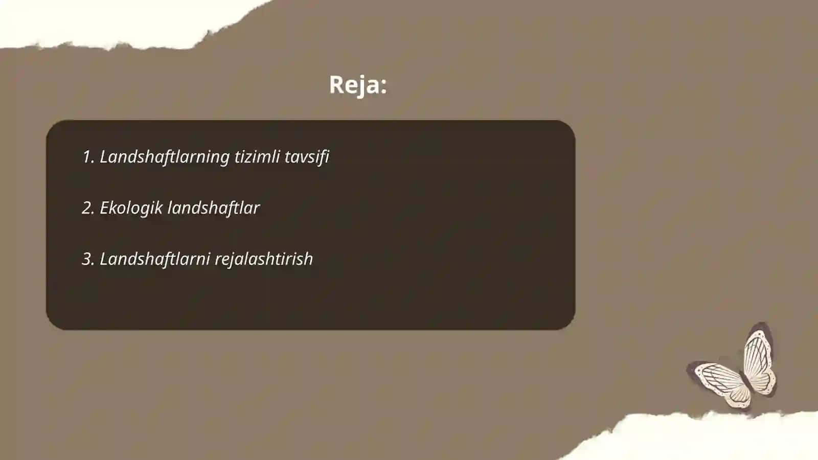 Landshaftlarning tizim sifatidagi xususiyatlarni o'rganish 2