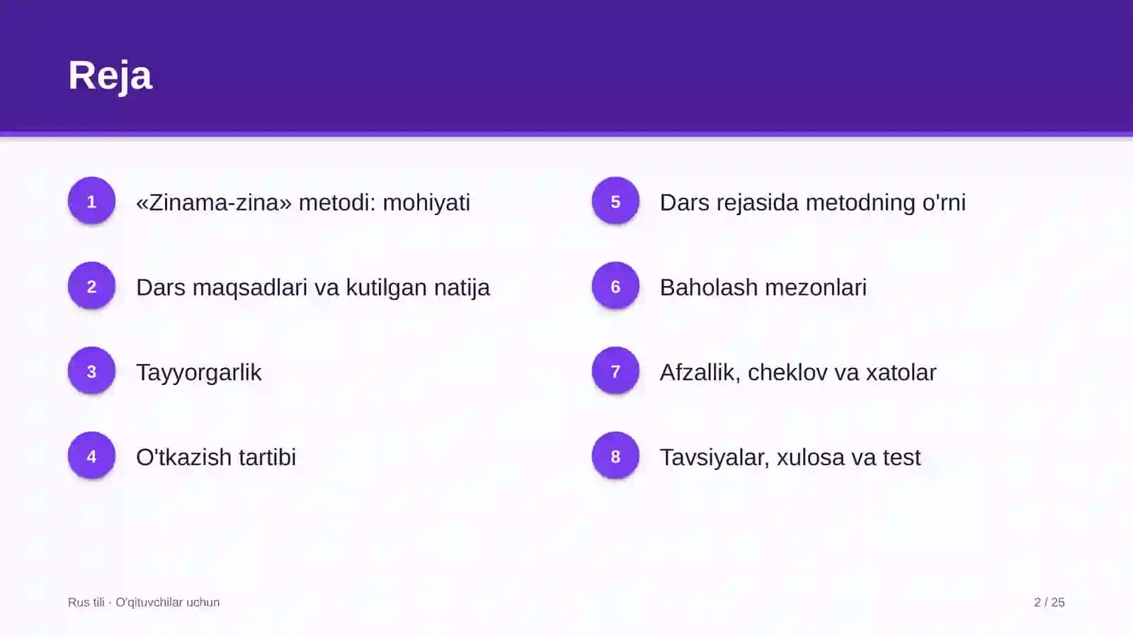 rus tili darslarida zinama zina metodidan foydalanish 3507 2
