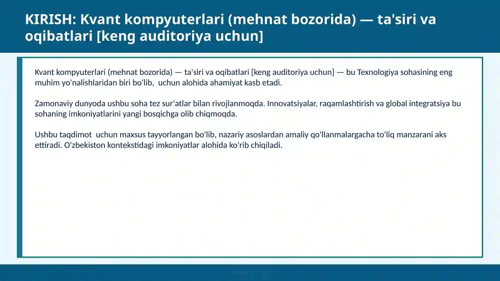 Kvant kompyuterlari (mehnat bozorida) — ta'siri va oqibatlari [keng auditoriya uchun] 2