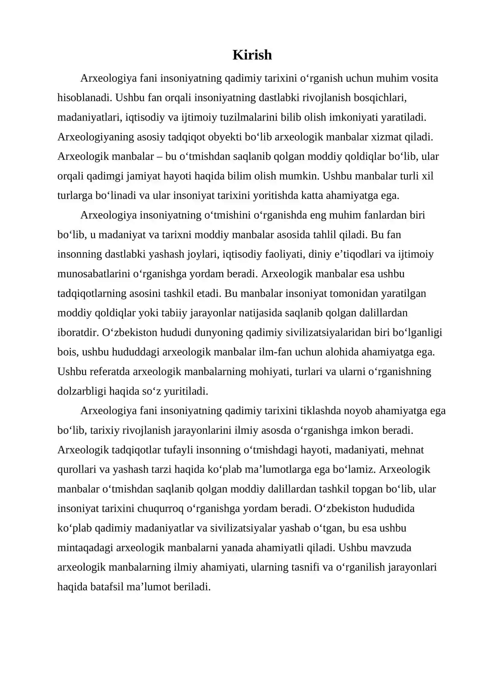 Arxeologik manbalar va ularning turlari 2