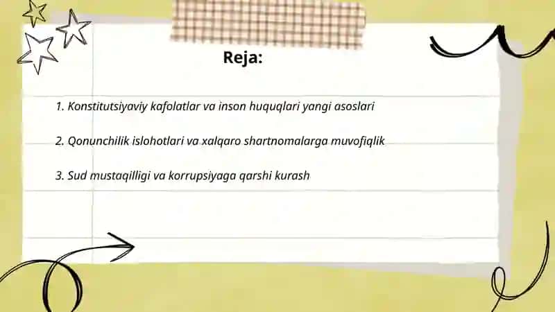 Yangi O‘zbekistonda inson haq-huquqlari va erkinliklari kafolatining yaratilishi 2