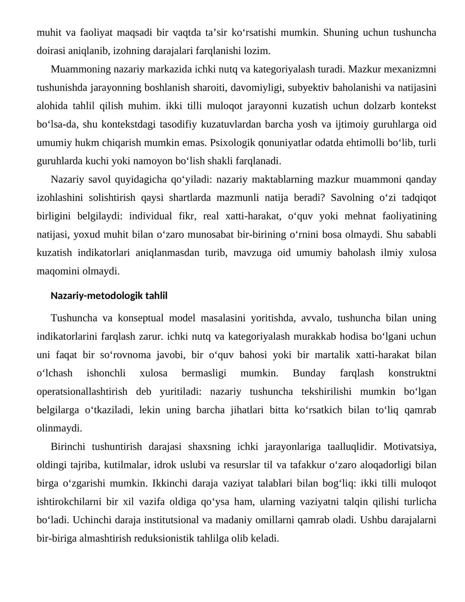 TIL VA TAFAKKUR O‘ZARO ALOQADORLIGI — NAZARIY ASOSLARI 2