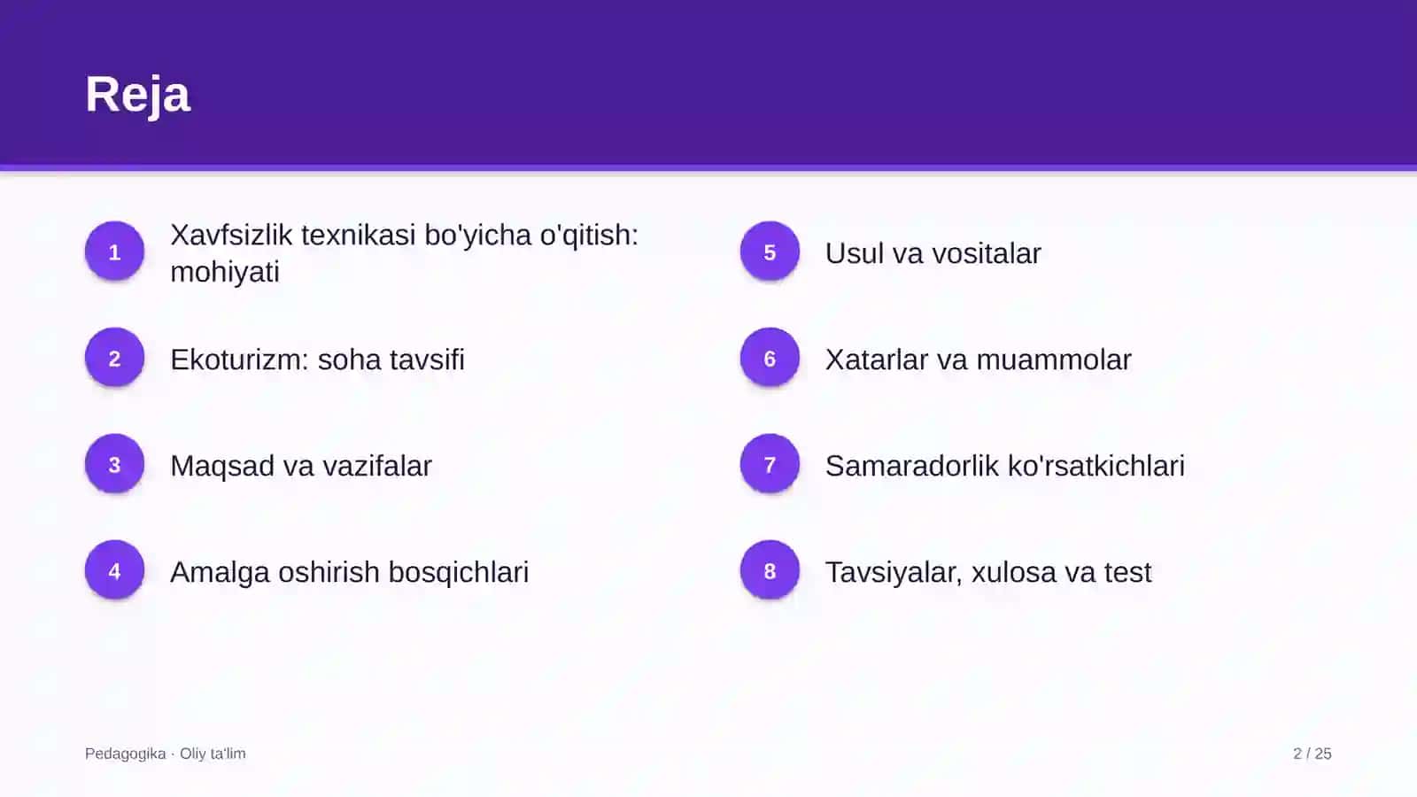 Ekoturizmda xavfsizlik texnikasi bo'yicha o'qitish 2