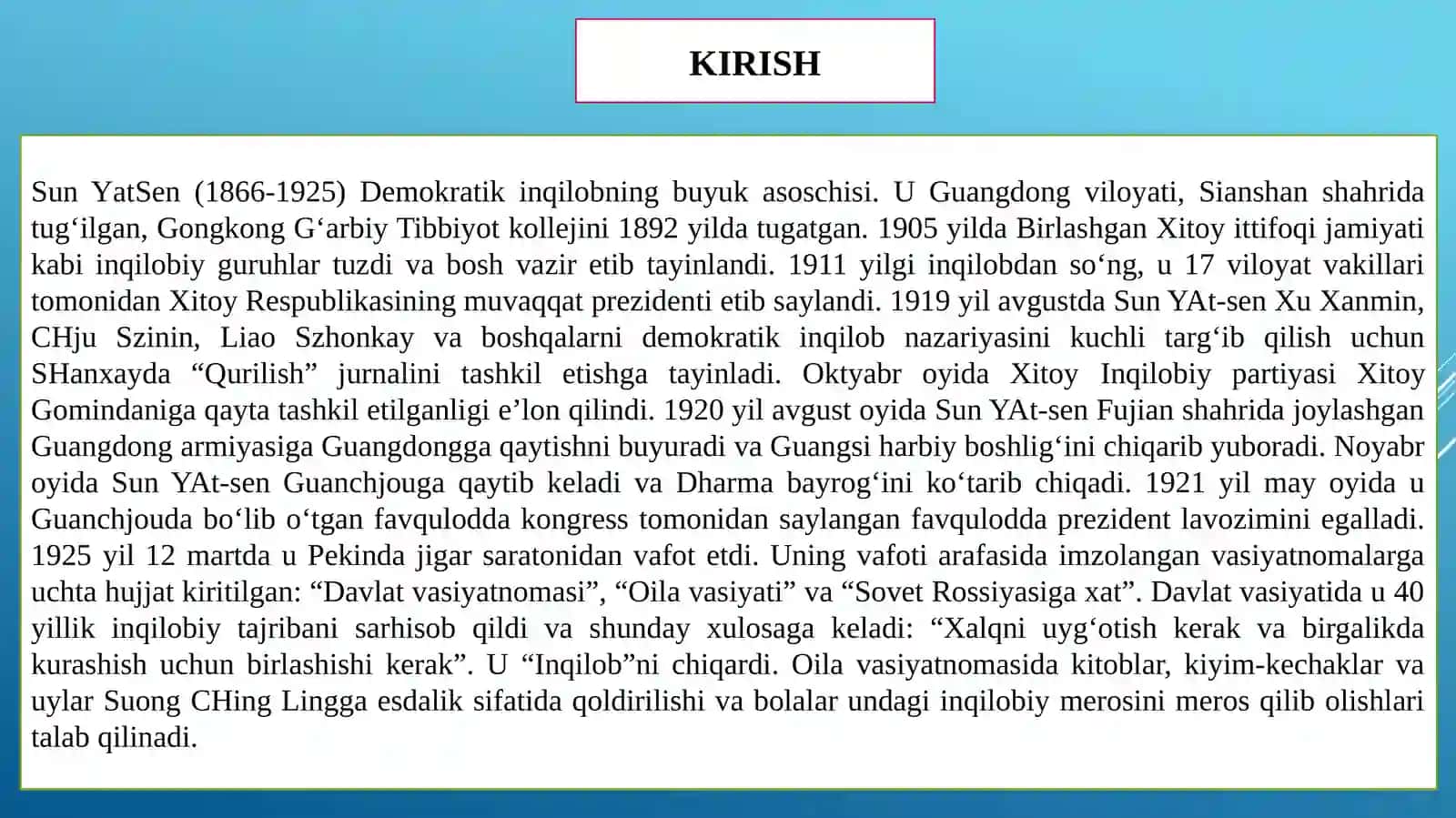 Sun YatSen faoliyati 2