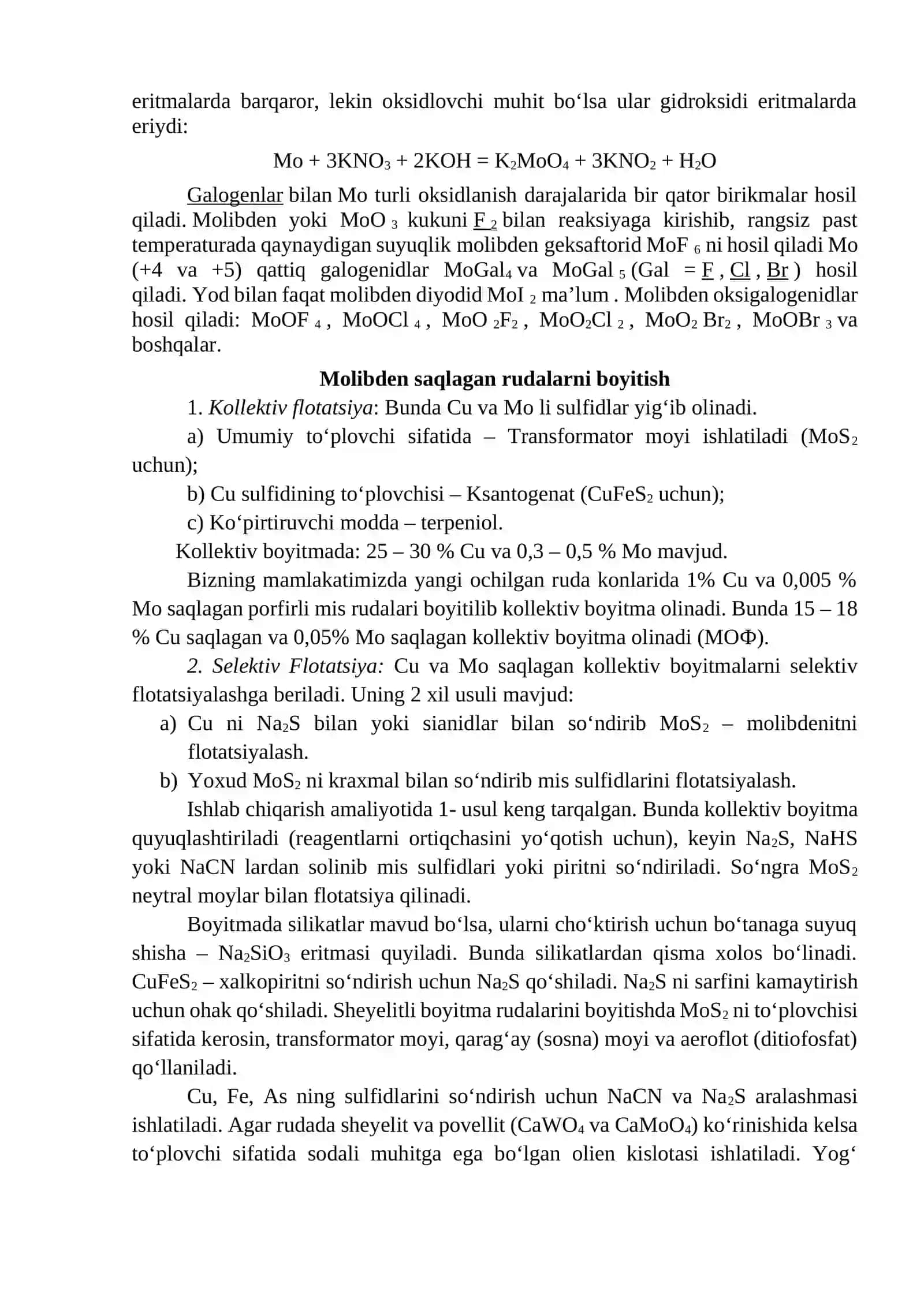 MOLIBDEN METALLURGIYASI 2