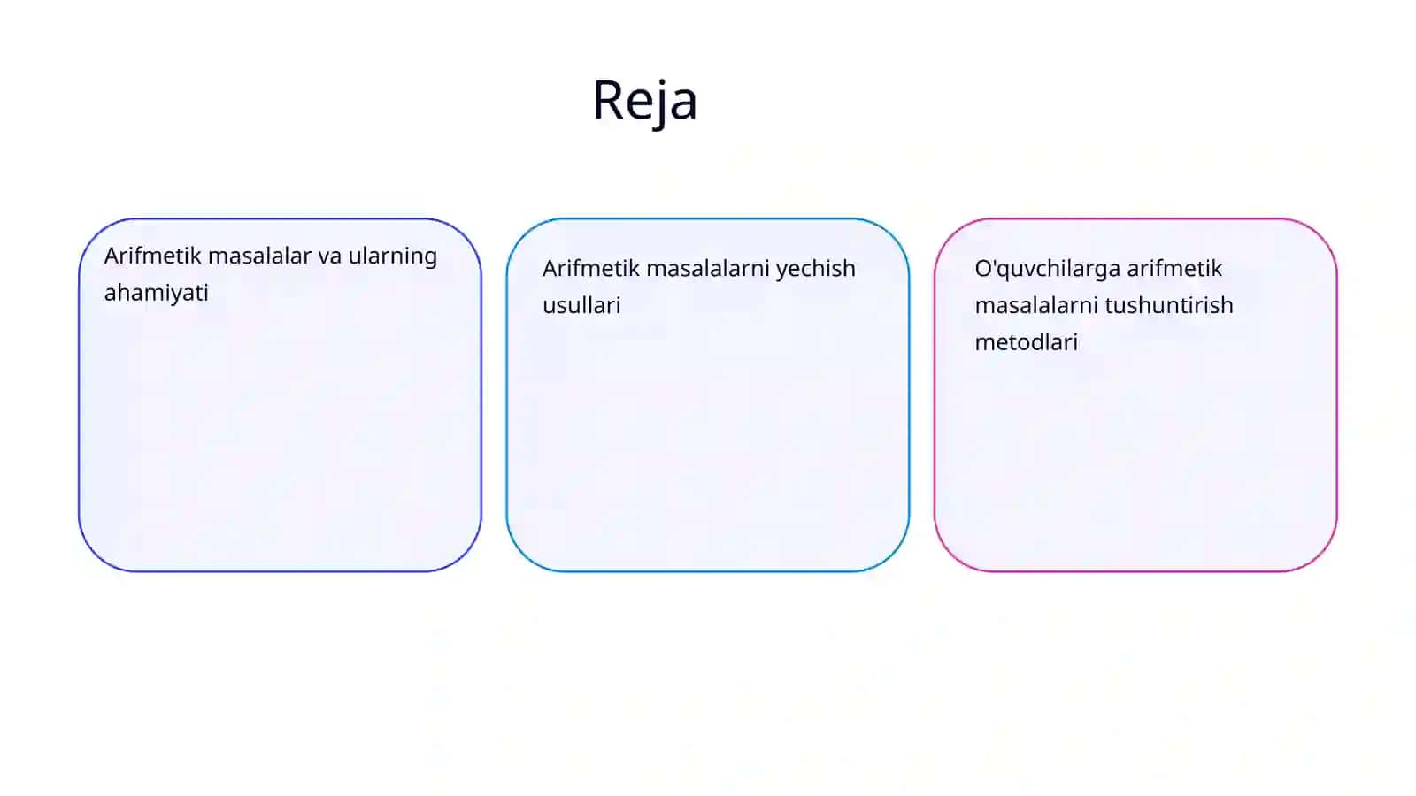 Metodika: Arifmetik masalalar yechishga o'rgatish metodikasi 2