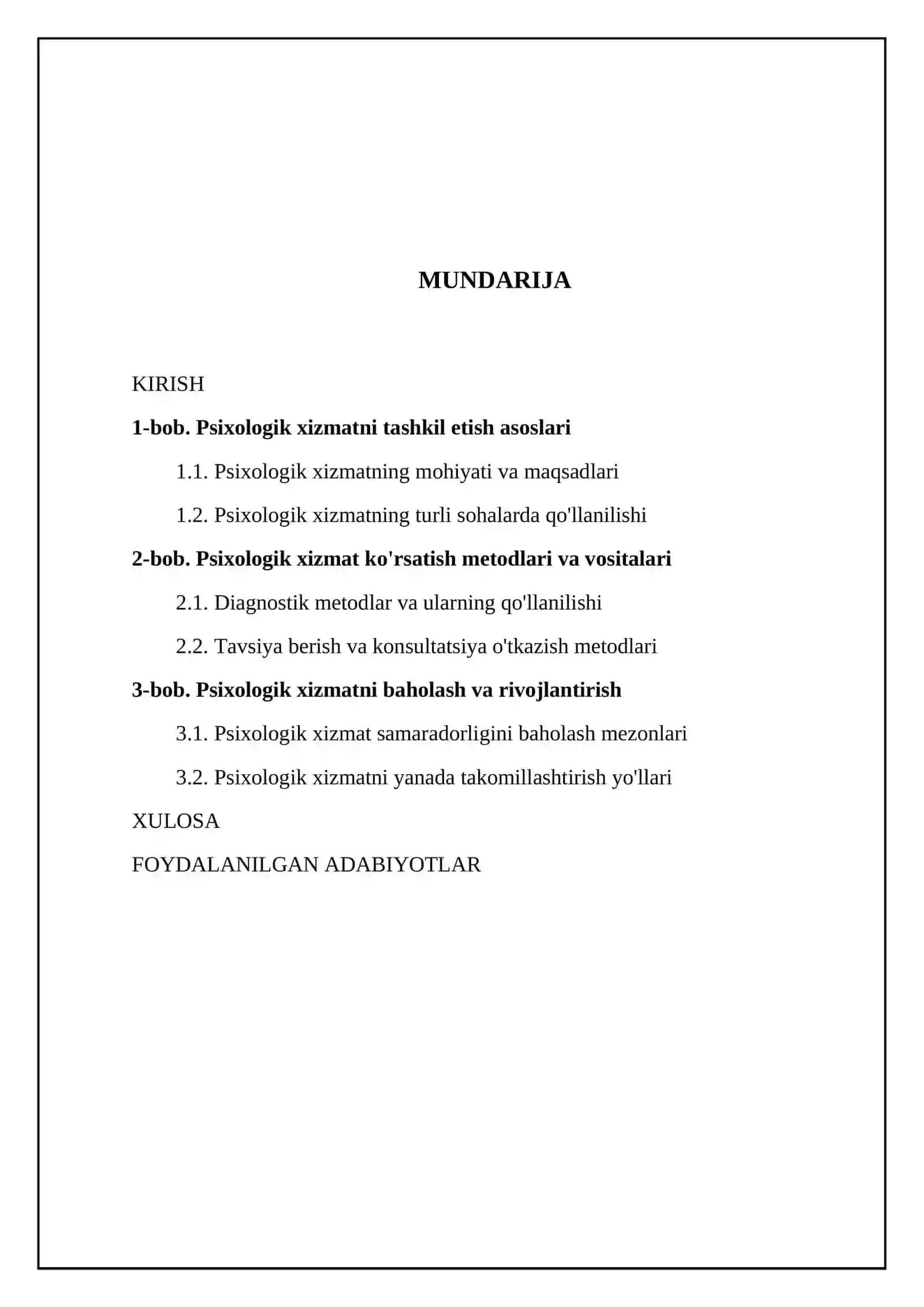 Pisxologik xizmatning o'qitish metodikasi 2