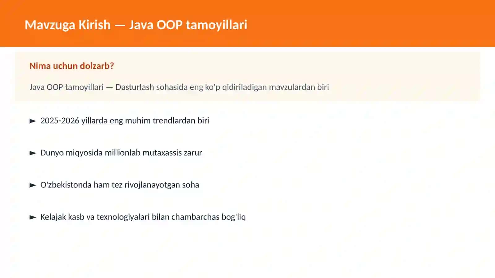 Java OOP tamoyillari 2