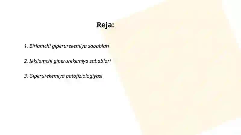 Birlamchi va ikkilamchi giperurekemiya,padagra va uni allopurinol bilan davolash 2