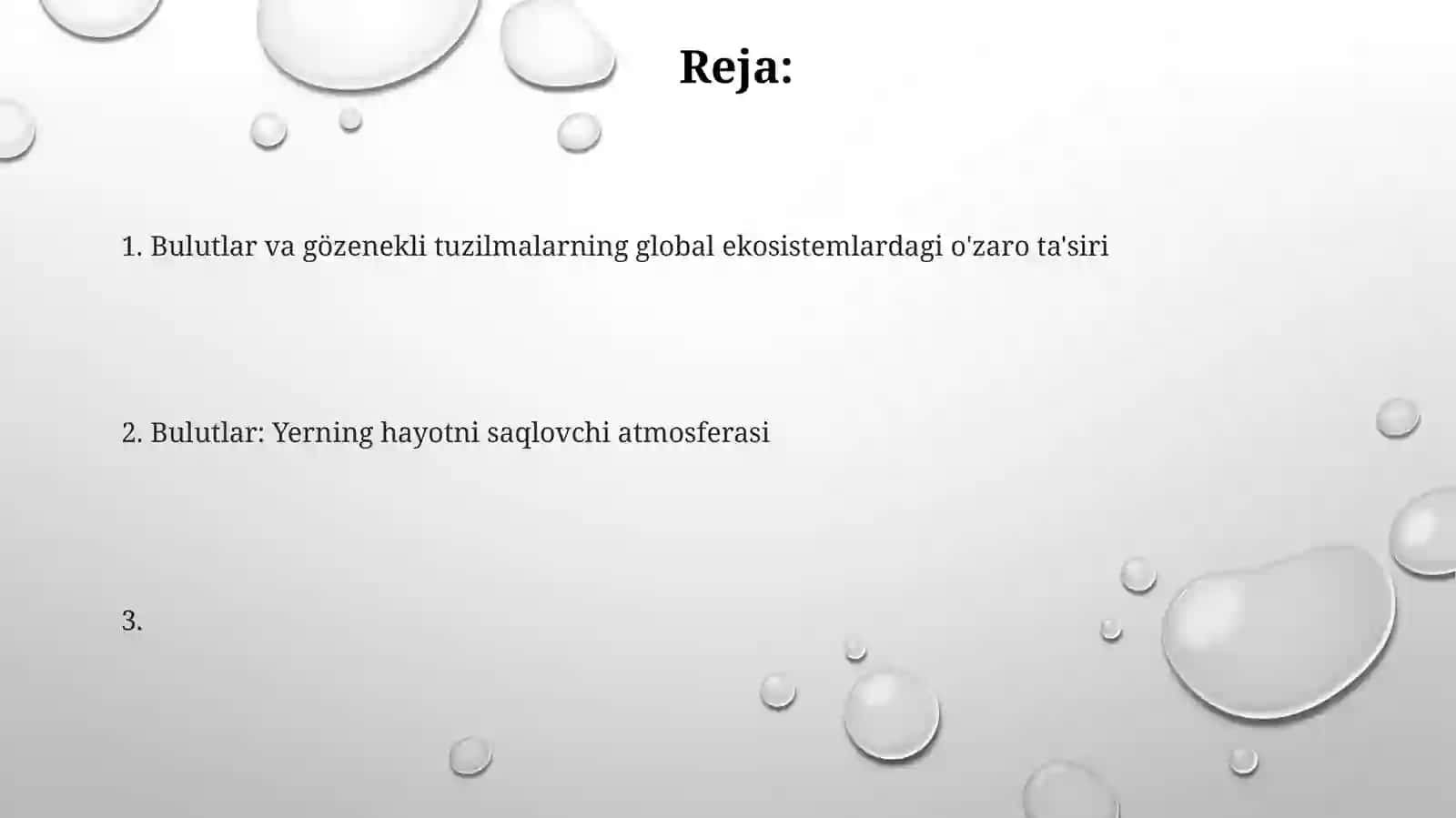 Bulutlar va gözenekli tuzilmalarning global ekosistemlardagi o'zaro ta'siri 2