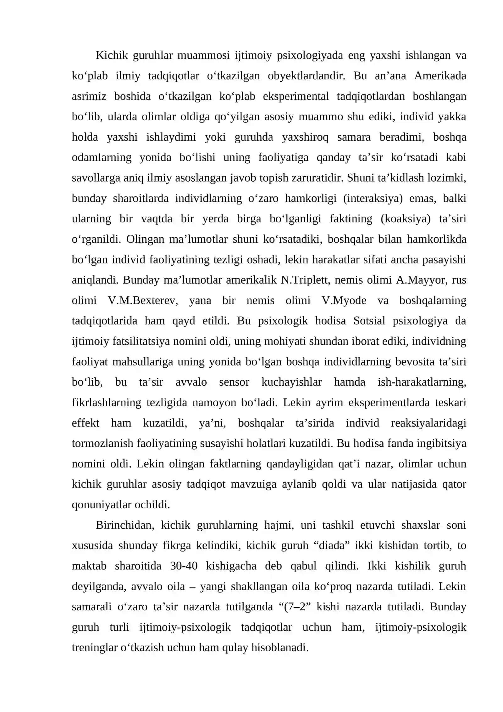 Sotsial psixologiyada kichik guruhlarni o‘rganishning metodologik muammolari 2