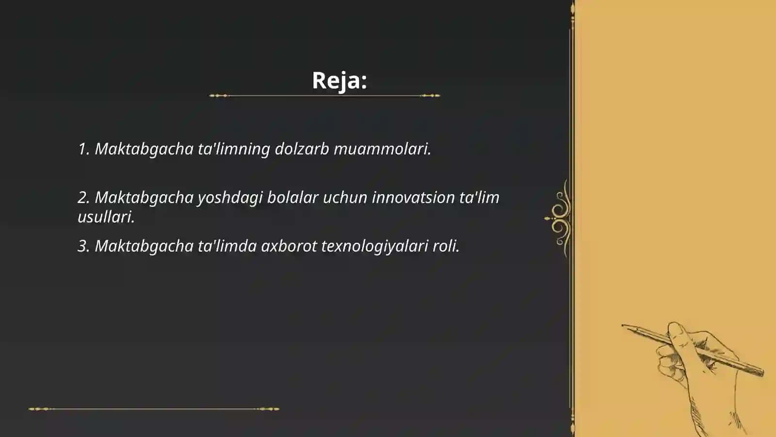 Hozirgi zamanda maktabgacha ta'lim istiqbollari haqida 2