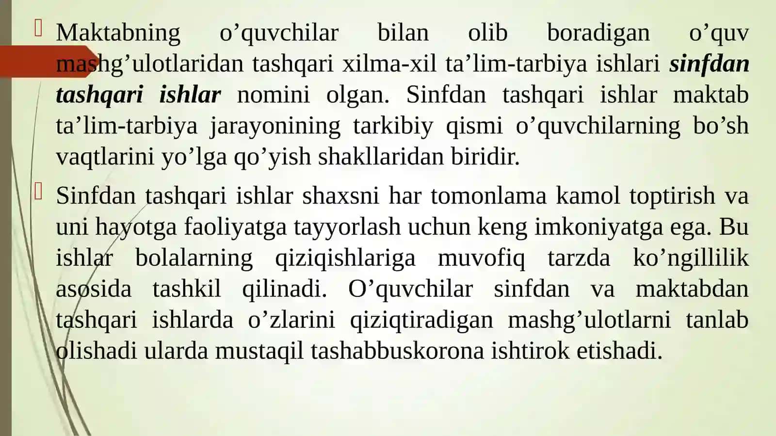 Boshlang‘ich sinfda ona tilidan sinfdan tashqari ishlarni tashkil etishning maqsad va vazifalari 2