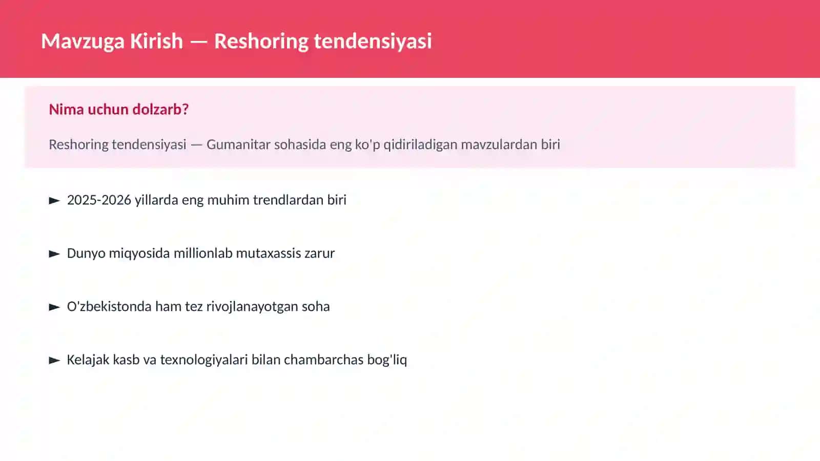 Reshoring tendensiyasi 2